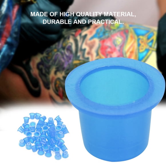 Ink Holder, Plastic Blue 3 Sizes Ink Cup, Professional Use for Holding Ink Holding Pigment Personal Use