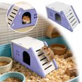 thumbnail image 2 of Small Animal Hideout With Climbing Ramp Ventilated Design For Hamsters Gerbils Mice Cage AccessoryPurple-17X9Cm, 2 of 5
