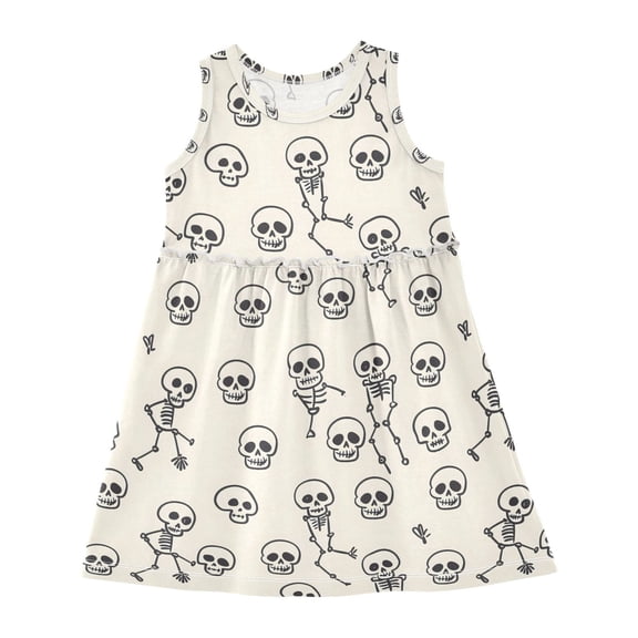 Dress Wolf Pale Yellow Star Sleeveless Dress for Hem A-Line Casual Sundress