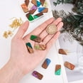 thumbnail image 3 of 176 Pcs Resin Wood Earring Pendants Dangle Rectangle Resin Wood Earring Making Kits with Earring Hooks Jump Rings for Jewelry Making - 8 Styles, 3 of 9