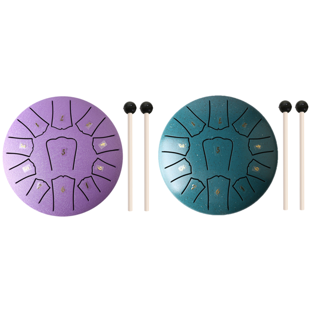 Instrumentos Percusión Tambor Handpan Lengua Acero 6 Pulgadas Y 11 Notas () Púrpura