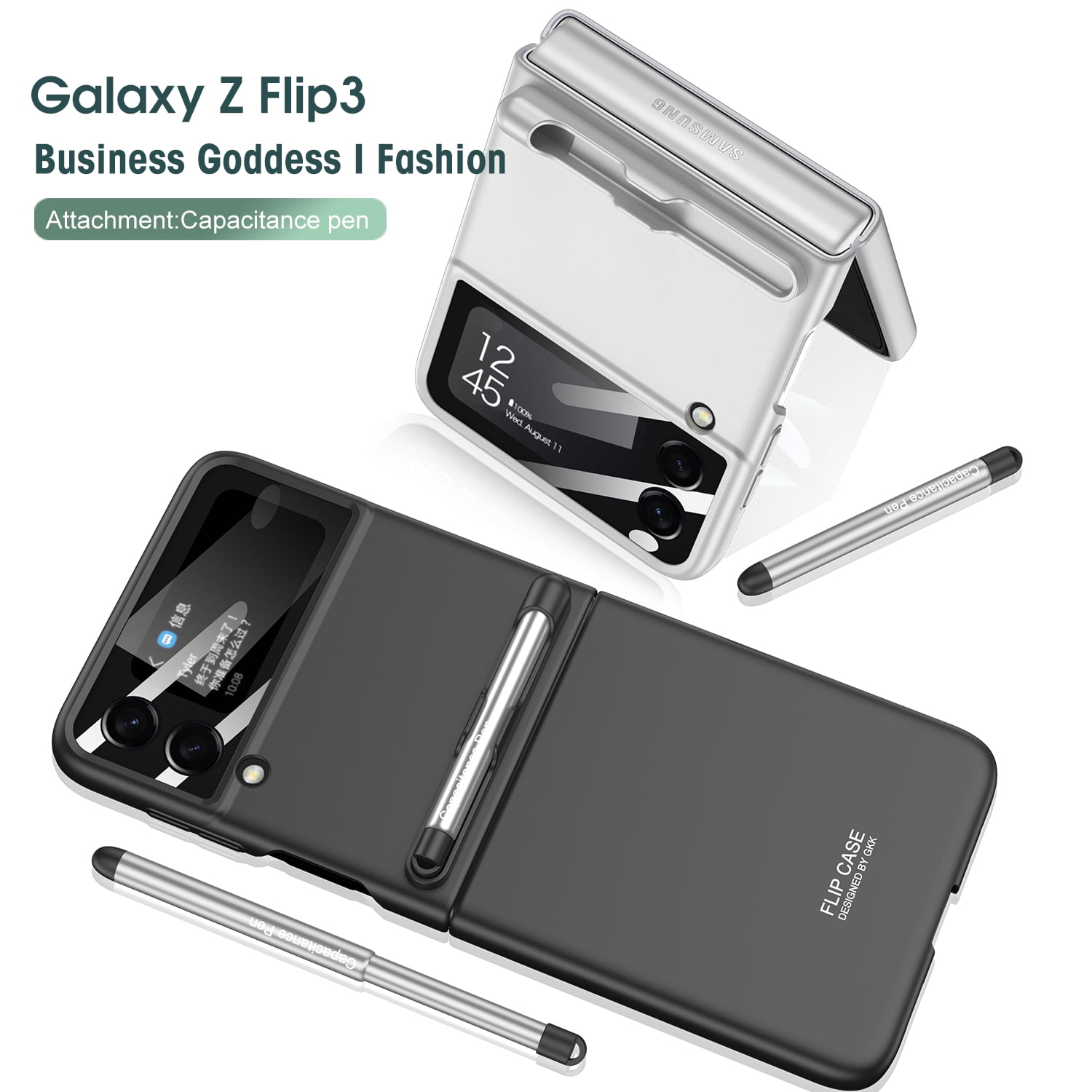 Galaxy Z Flip 3 Case, Cute Pink Z Flip 3 Case with Strap Ring for Women  Shockproof Non-Slip Protective Compatible with Samsung Galaxy Z Flip 3 Case