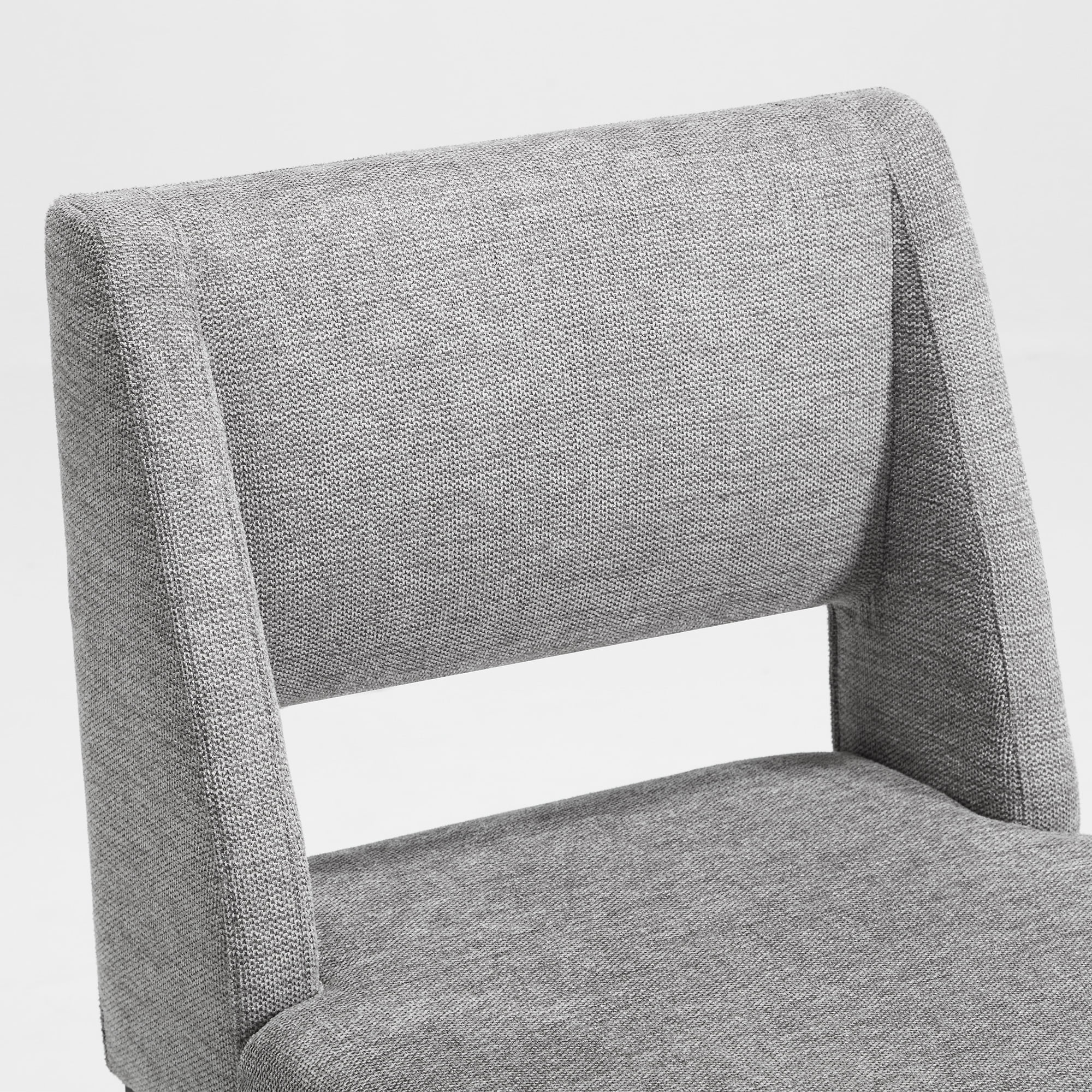 Zesthouse 18.3" Linen Dining Chairs Set of 2, Extra Thick Upholstered Side Chair with High Back and Metal Legs, Modern Armless Kitchen Chairs for Dining Room, Gray