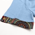 thumbnail image 4 of COSFO Blue Mens Button Down Shirt Casual Beach Short Sleeve Shirt Summer Collared Relaxed Fit Mens Shirts L, 4 of 9