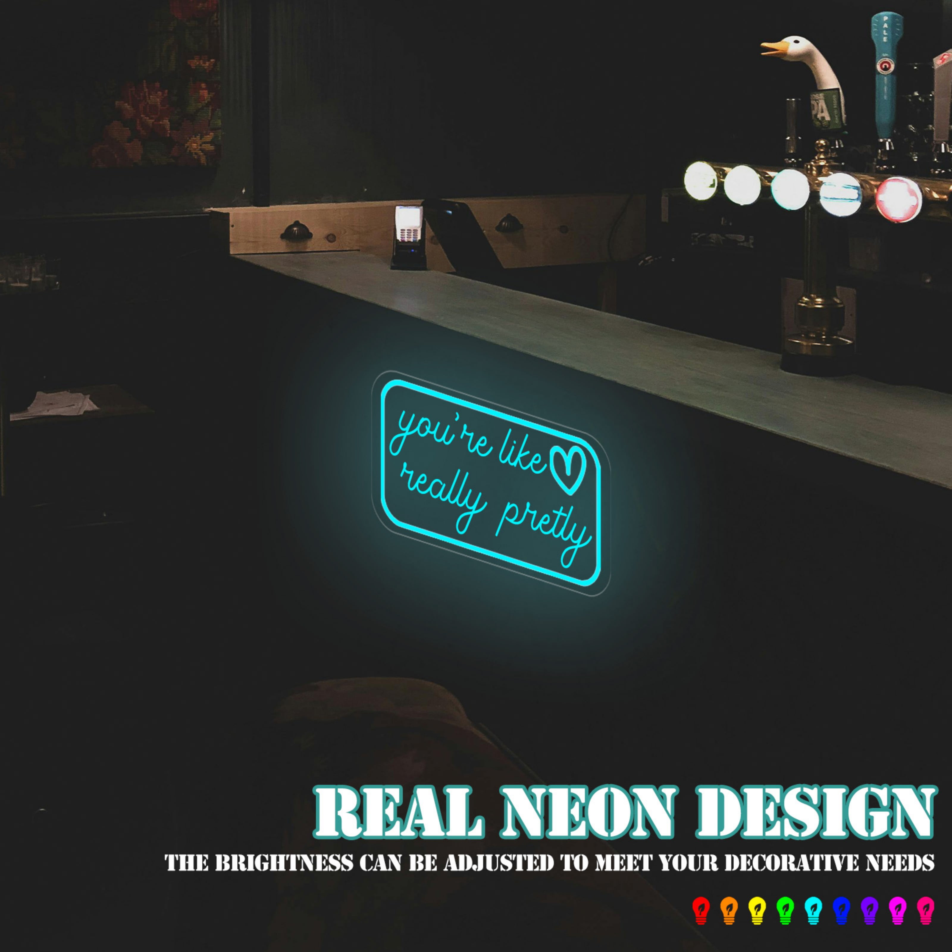 UPONRAY Rectangular Custom Neon Signs, Usb Powered with Adjustable Brightness Wall Decor for Gifts, Cool White, 16 inch