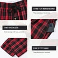 thumbnail image 3 of QPNGRP Mens Fleece Plaid Pajama Pants Bottoms with Pockets Cozy Sleepwear Lounge Wear Red M, 3 of 8