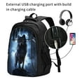 thumbnail image 2 of Wukai Night Scene of Wolves Travel Laptop Backpack: Business Water-Resistant Bag with USB Charging Port, Ideal College Backpack for Men & Women, 2 of 6