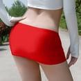 thumbnail image 4 of FRSASU Mini Skirt for Women Elastic Waist Solid Ruched Lingerie Skirt Half Body Ultra Short Skirt Red, 4 of 8