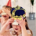 thumbnail image 3 of Wosthever Royal King Crown Hat Theme Party Prince Prop King Crown for Prom Holiday  Kits de decoración para fiestas Azul 19x10cm, 3 of 6