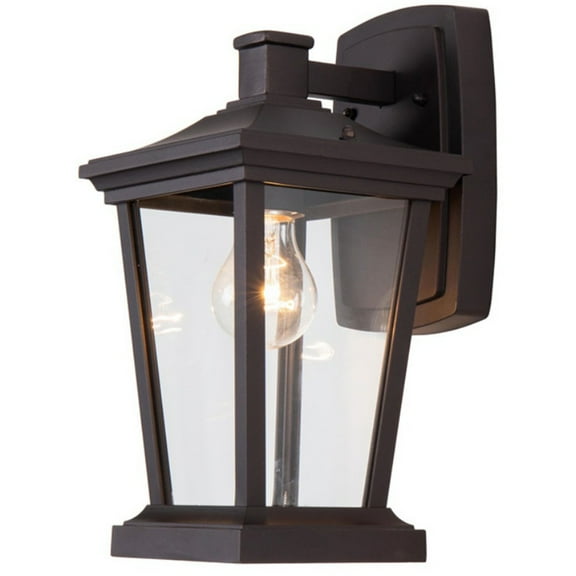 Bethel International Outdoor Wall Sconce Black Metal & Glass