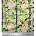 thumbnail image 1 of Soimoi Gray Rayon Fabric Leaf Floral Decor Fabric Printed Yard 58 Inch Wide, 1 of 3