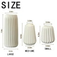 thumbnail image 5 of Ceramic Vases Set of 3, Modern Neutral Vase Rustic Farmhouse Vases Home Decor Ribbed Vases Decoration, 5 of 5