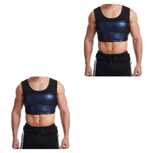 Qarigey Camiseta sin mangas de sauna para hombres - Forma del cuerpo con compresión Camiseta sin mangas para hombres Chaleco adelgazante para Type2 NO2