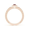 thumbnail image 2 of ANGARA Natural Aeon Square Ruby & Diamond Engagement Ring with Milgrain in 14K Rose Gold for Women (Size-3mm) | July Birthstone, Anniversary, Jewelry Gift for Women | Natural Ruby Ring, 2 of 10