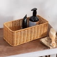 thumbnail image 2 of Rattan Style Multi-Purpose Storage Basket – Plastic Woven Organizer Bin for Bathroom, Living Room, Kitchen & Desktop, 2 of 6