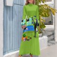 thumbnail image 4 of Vestido largo de noche con dibujos animados urbanos retro para mujer, vestido de verano para uso diario, 4 of 5