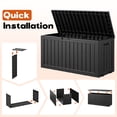 thumbnail image 7 of Nihsuao 80 Gallon Wood-grain Resin Deck Box, Lockable Weatherproof Outdoor Storage Bin for Patio Cushions, Garden Tools, and Backyard Use(Black), 7 of 7
