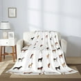 Throw Blanket for Couch Sofa and Bed, Simple Painted Cute Horse Super
