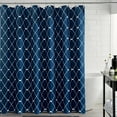 thumbnail image 6 of Blue Shower Curtain for Bathroom Geometric Shower Curtain with Heavy Duty Water Repellent Bath Decor for Showers Bathtubs, 72 x 72 inch, Navy Blue, 6 of 6