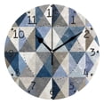 thumbnail image 4 of Modern Simple Triangles Round Wall Clock Silent Analog Battery Operated Gold Pointer Home Decor 9.84" Diameter, 4 of 11