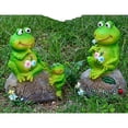 thumbnail image 2 of Adorno de Estatua Familiar de Rana Sentada sobre Rocas de Resina para Decoración de Estanque de Jardín. DYNWAVEMX Jardín de animales de jardinería, 2 of 6