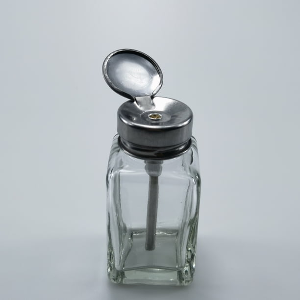 Botella de vidrio de 180 ml con prensa para alcohol, para mantenimiento de teléfonos móviles, para lavar esmaltes de uñas