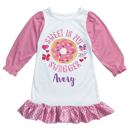 Personalized Girls Nightgown - Personalized Pink Nightgown - JoJo Siwa Sweet is My Swagger