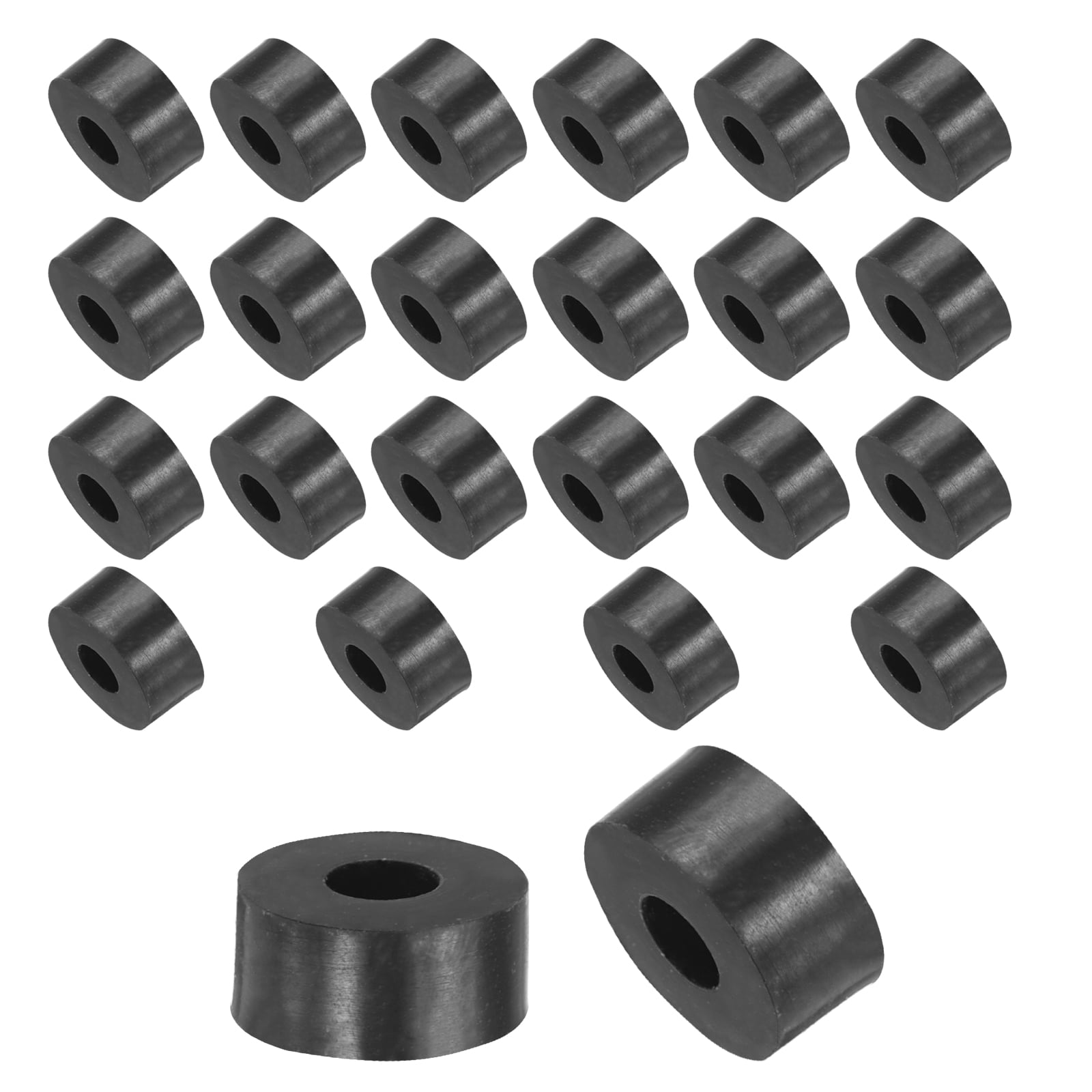 QUARKZMAN 4 stuks rubberen spacer, 60 mm buitendiameter, 15 mm binnendiameter, 30 mm hoogte, ronde anti-vibratie-spacer, rubberen bussen, dikke rubberen schijven voor huis, auto-accessoires