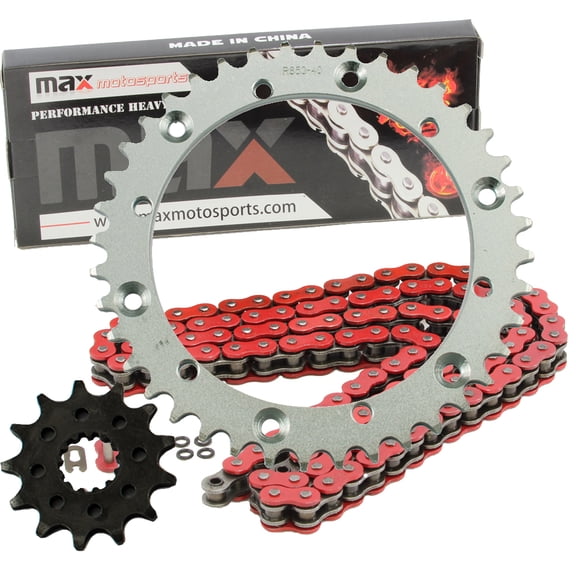 Max Motosports Red O-Ring Chain Sprocket Kit for 2001-2005 2003 Yamaha YFM660 R Raptor 660 R