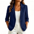 thumbnail image 3 of Guluxicc Women's Linen Blazers with Pockets Breathable Collared Button Closure Long Sleeve Dress Jackets Everyday Office Wear for Spring Summer Casual Outfits, 3 of 7