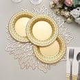 thumbnail image 3 of Balsa Circle 10 Pieces 7" Disposable Plastic Round Plates Basketweave Edge Gold, 3 of 8