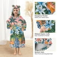 thumbnail image 3 of FORMRS Wearable Blanket Hoodie with Sleeves for Kids Cozy Flannel Sweatshirt, Blue Flowers, 3 of 7