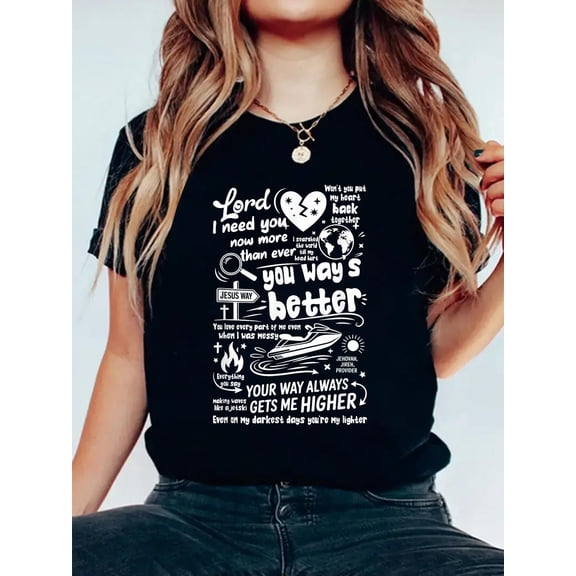 God T-Shirt Women's Graphic Tee Casual Tops
