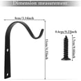 thumbnail image 2 of 2 Pieces Wall Hanging Plant Hook Wrought Iron Hanging Hook Wall Plant Holder Balcony Garden Metal With Screws - Black, 2 of 5