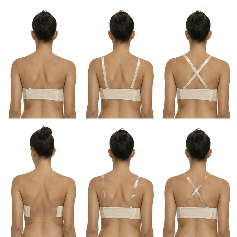 Women's Strapless Backless Clear Back Straps Full Figure Coverage Minimizer  Convertible Bras for Wedding Plus Size