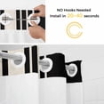 thumbnail image 2 of Black Beige Striped No Hook Shower Curtain with Snap in Liner, Modern Farmhouse Retro Lines Double-Layer Waterproof Fabric Shower Curtains for Bathroom Hotel Bathtub, Mesh Top 66"x72", 2 of 9