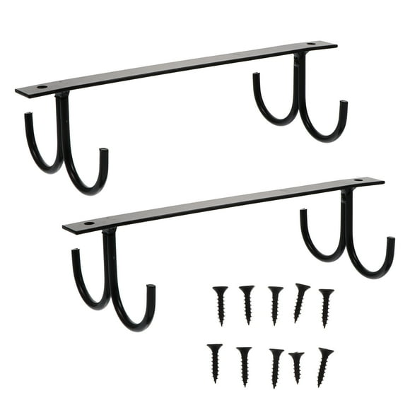 CIMAXIC 2Pcs Creative Iron Mug Hooks Cup Hooks Home Storage Hooks with Screws (Black),8.07"X3.23"X2.17"
