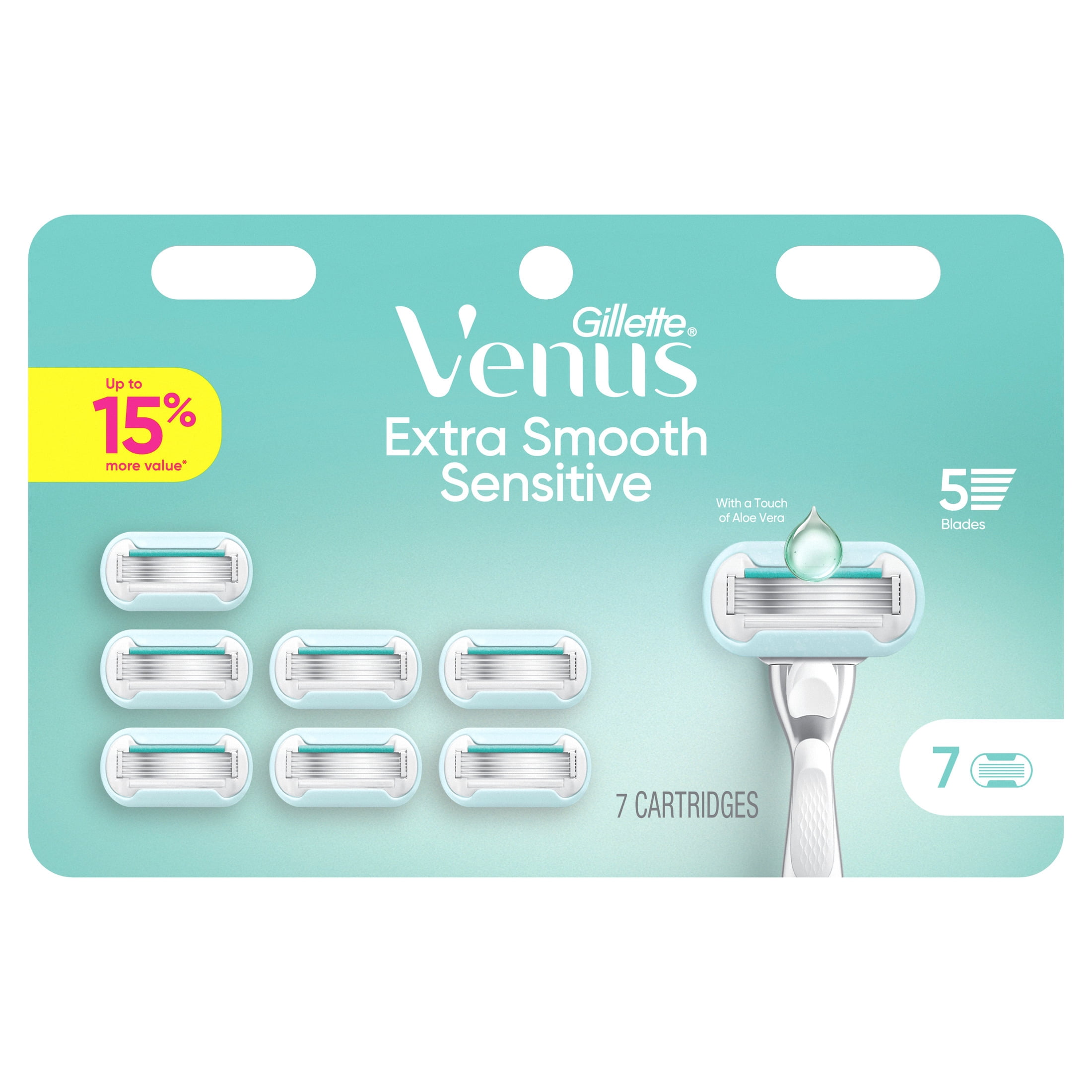 Gillette Venus Extra Smooth Sensitive Women's Razor Blades, 7 Razor Blade Refills