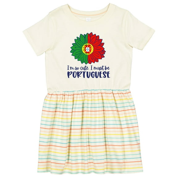 Inktastic I'm So Cute, I Must Be Portuguese Sunflower Girls Toddler Dress