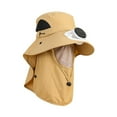 thumbnail image 4 of BELOVING Outdoor Hat with Fan Breathable with Face Neck Cover Flap Sun Protection Hat Yellow, 4 of 9