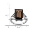 thumbnail image 2 of 6.80 Carat (ctw) Rectangular Smoky Quartz Ring in Sterling Silver, 2 of 5