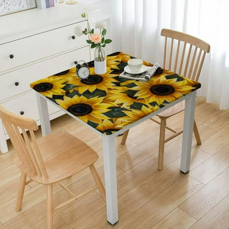 

YANMS Sunflowers Waterproof Square Table Cover 100% Polyester Fiber 36*36