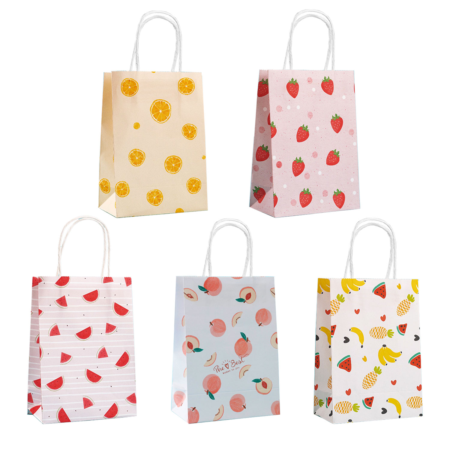 10pcs Summer Fruit Gift Bags, Summer Fruit Party Favor Bags for Party