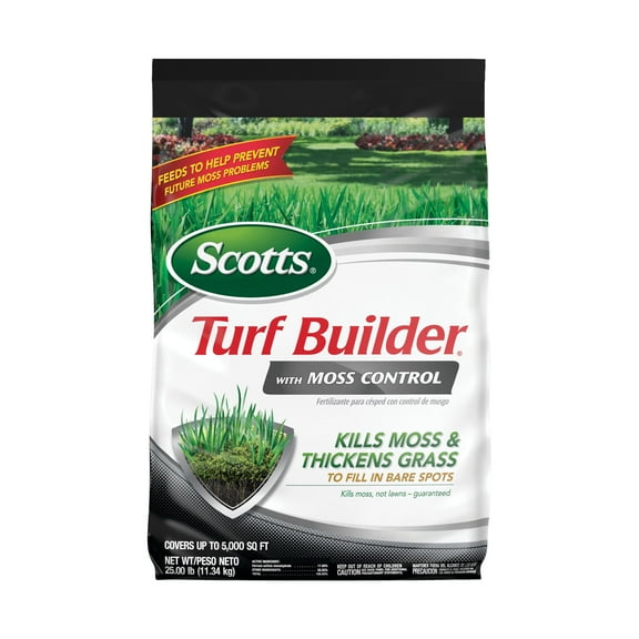 Scotts Turf Builder with Moss Control, Up to 5,000 sq. ft., 25 lbs.