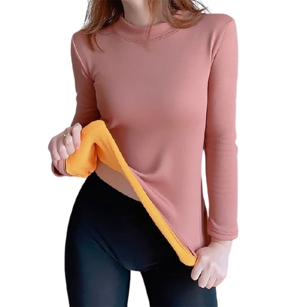 Minnieouse Camisa térmica, ropa de abrigo, suministros para mujeres, Top lavable, lencería larga, ropa interior de invierno ajustada gruesa y Ropa interior Caqui XXL Minnieouse AP013712-02