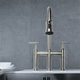 thumbnail image 6 of Cfowner Bridge Kitchen Faucet with Pull-Down Sprayhead, Commercial Faucet with Water Line, Brushed Nickel, 6 of 8