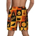 thumbnail image 4 of Balery Halloween Banner Symbols Mens Swim Trunks Swim Shorts for Men Quick Dry Inseam Beach Shorts with Compression Liner Pocket-Small, 4 of 9