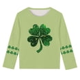 thumbnail image 5 of Blusas y camisas de manga larga con cuello redondo, moda del Día de San Patricio, blusa informal con estampado bonito de manga larga para niños y niñas., 5 of 5
