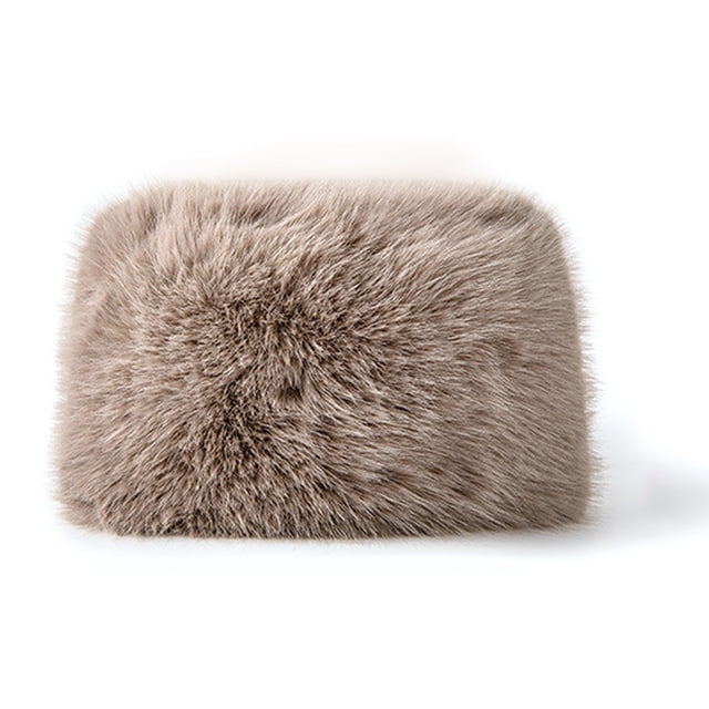 Gorro ruso de piel sintética para mujer, gorro de invierno cálido y suave