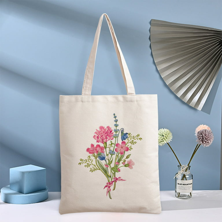 Flower Canvas Tote Bag - Beach Tote Bags - Weekender Travel Bag - for Women  Charming Aesthetic Beach Tote Bag 